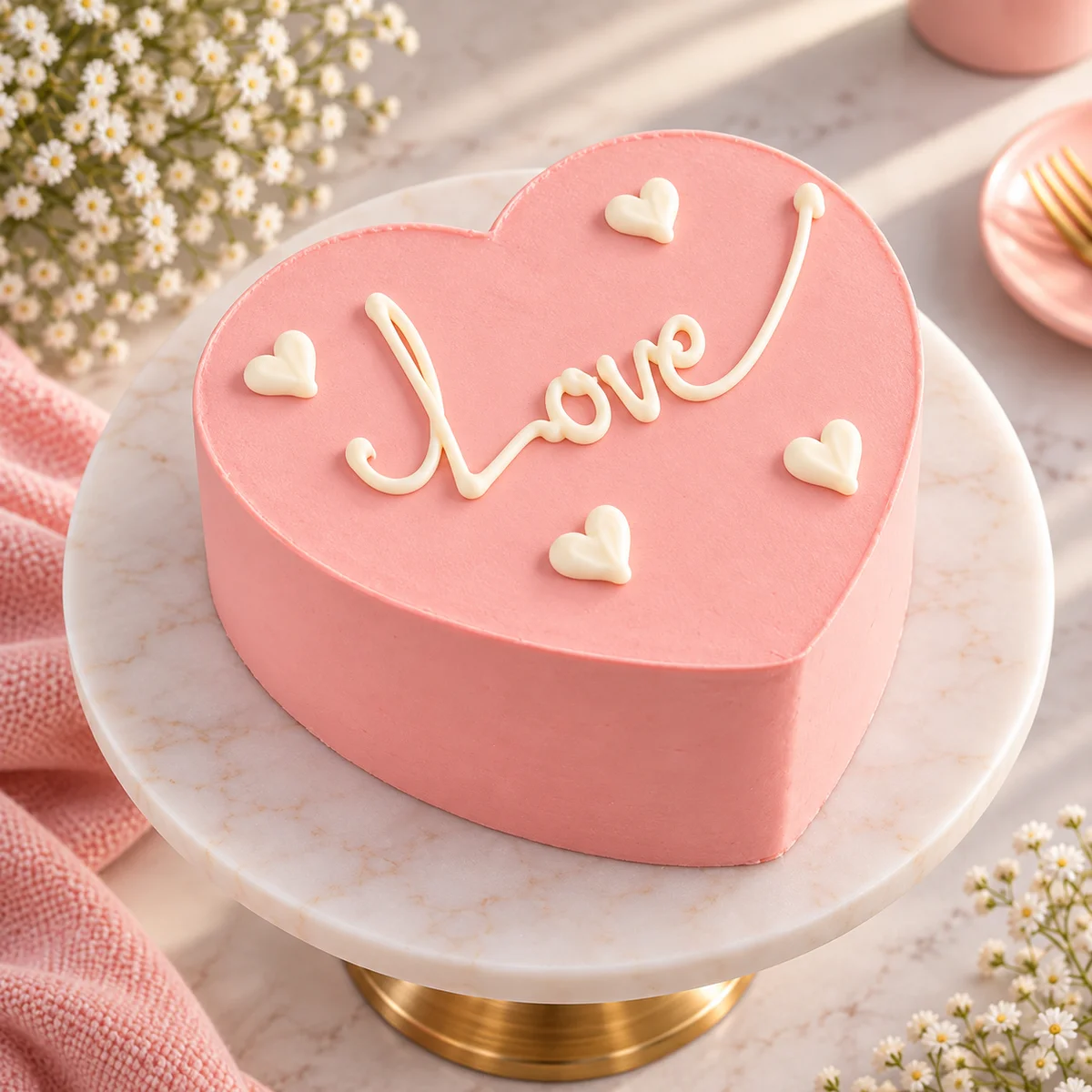 Love Strawberry Heart Cake – 500 g