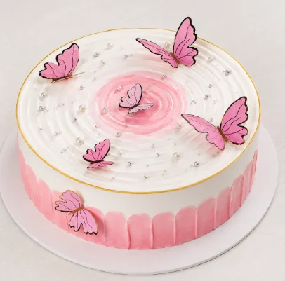 Pink Butterfly Pearl Celebration Cake – 500 g