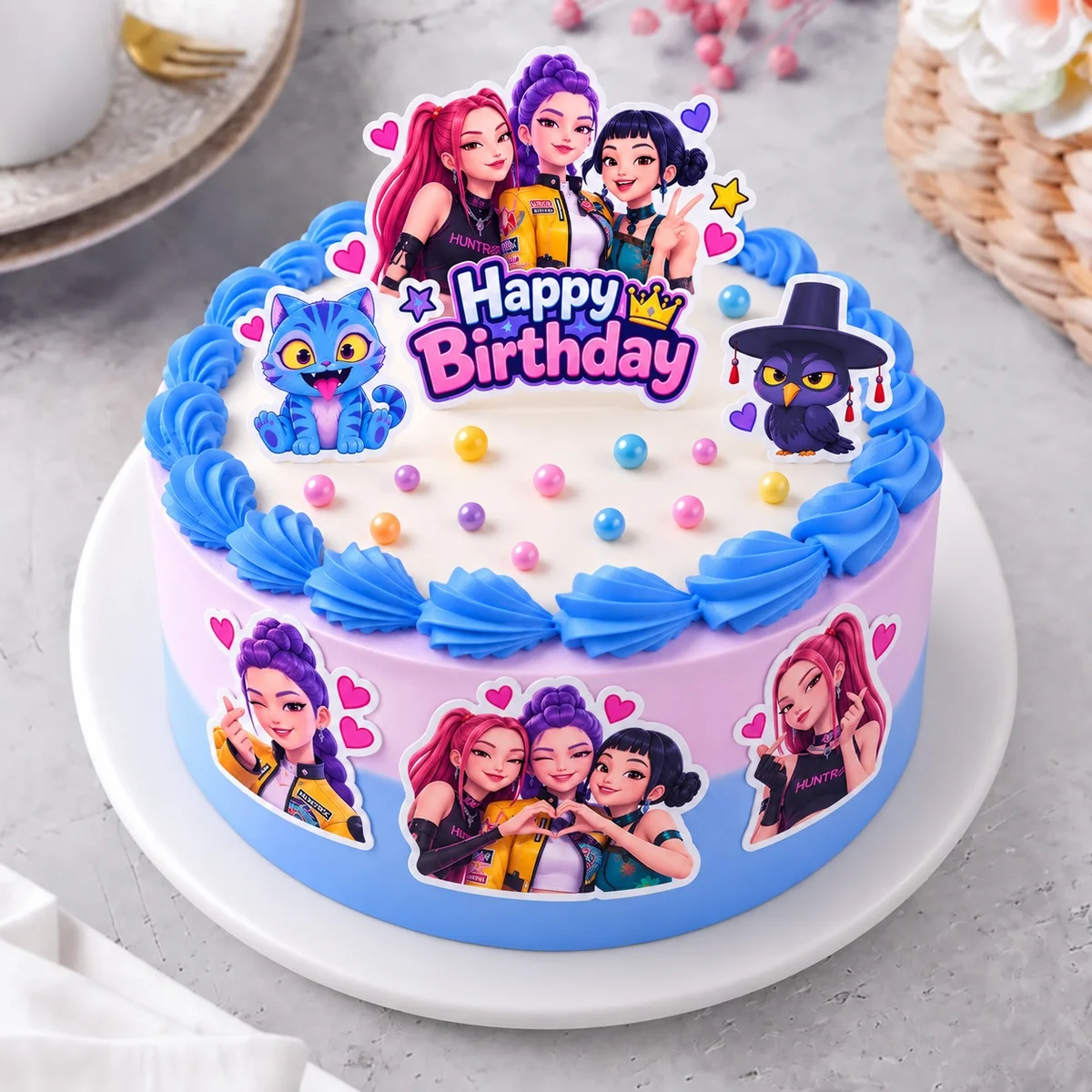 K-pop Demon Hunter Theme Cake 500 gm
