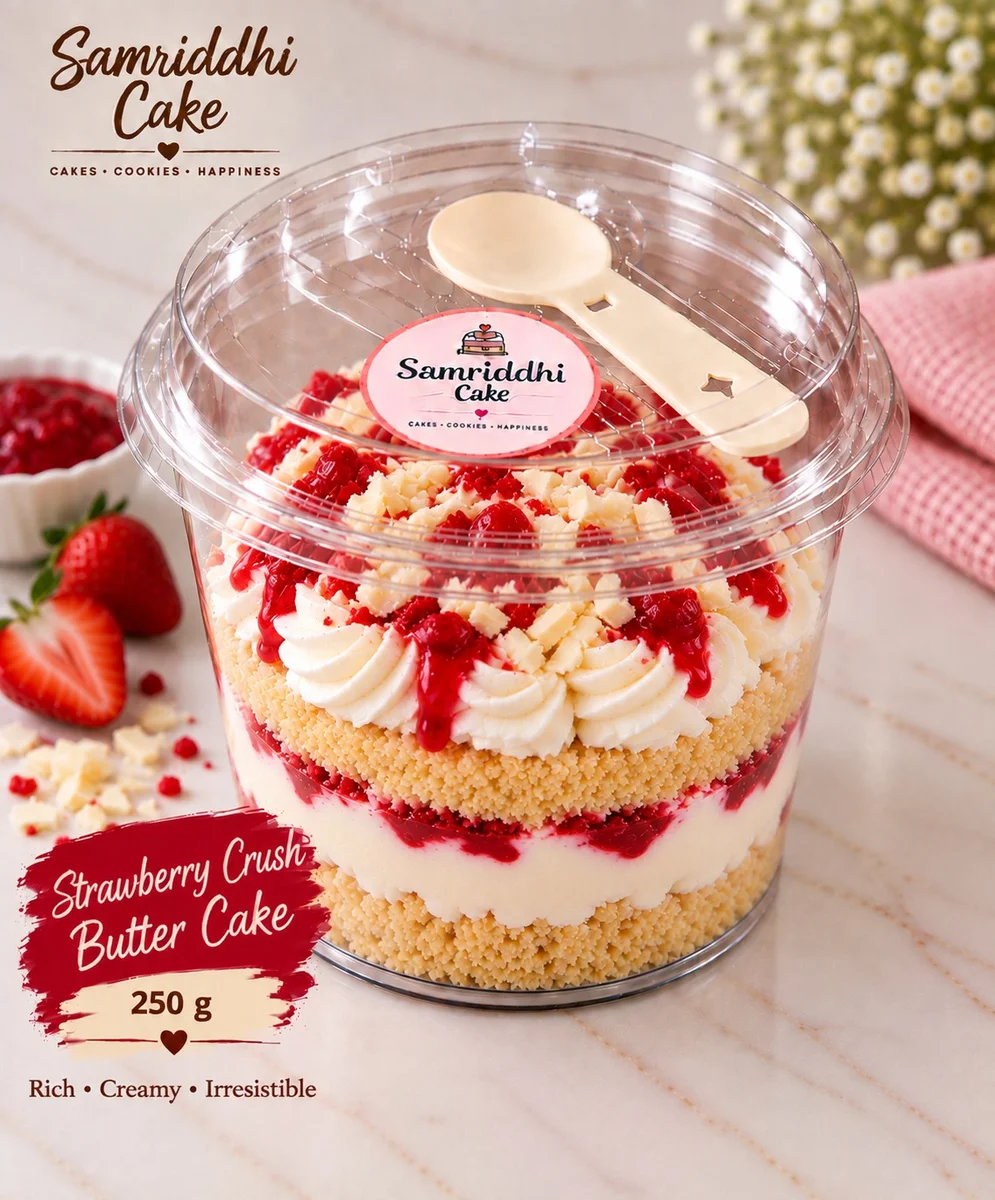 Strawberry Crush Butter Cake – 250 g