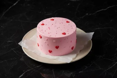 Strawberry Pink Heart Bento Cake – 500 g