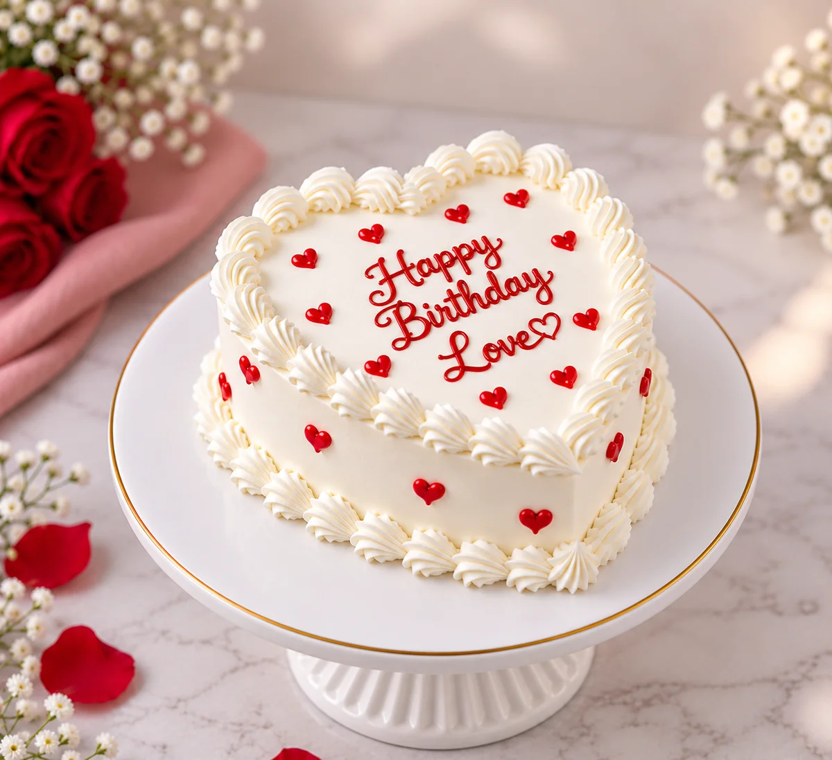 Birthday Love Heart Butterscotch Cake – 500 g