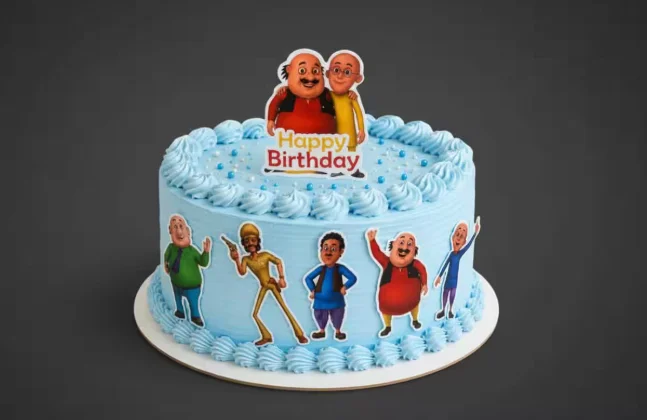 Kids Cartoon Motu patlu Friends Blueberry Birthday Cake 500 gm
