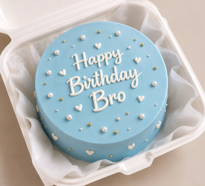 Happy Birthday Bro Blueberry Bento Cake – 225 gms