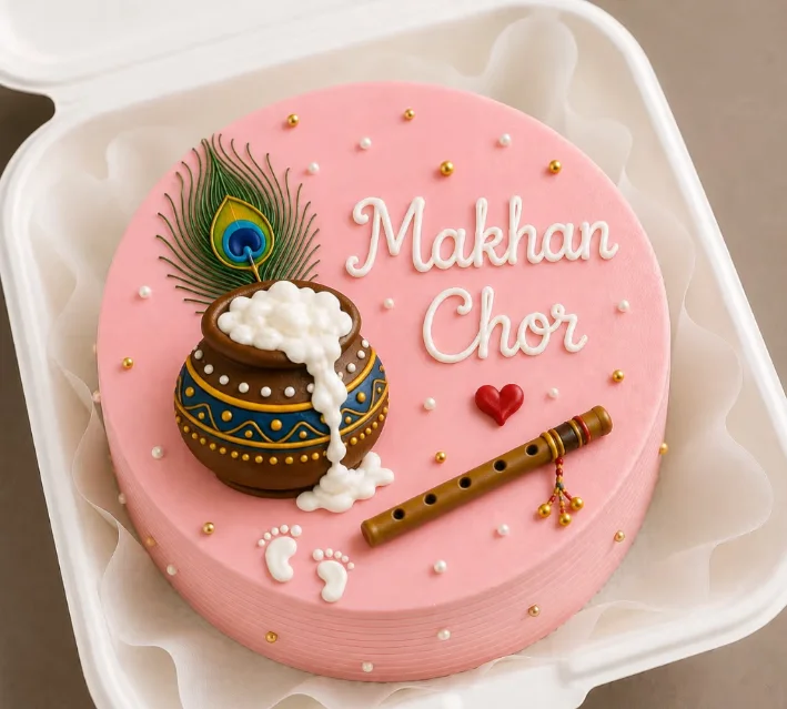 Makhan Chor Matki Krishna Janmashtami Bento Cake – 225 gm
