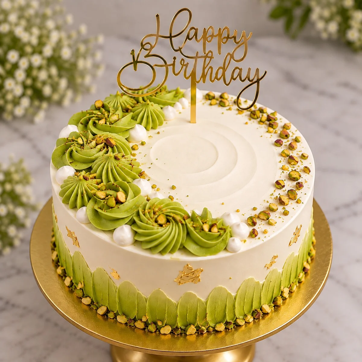 Pistachio Bliss Birthday Cake – 500 g