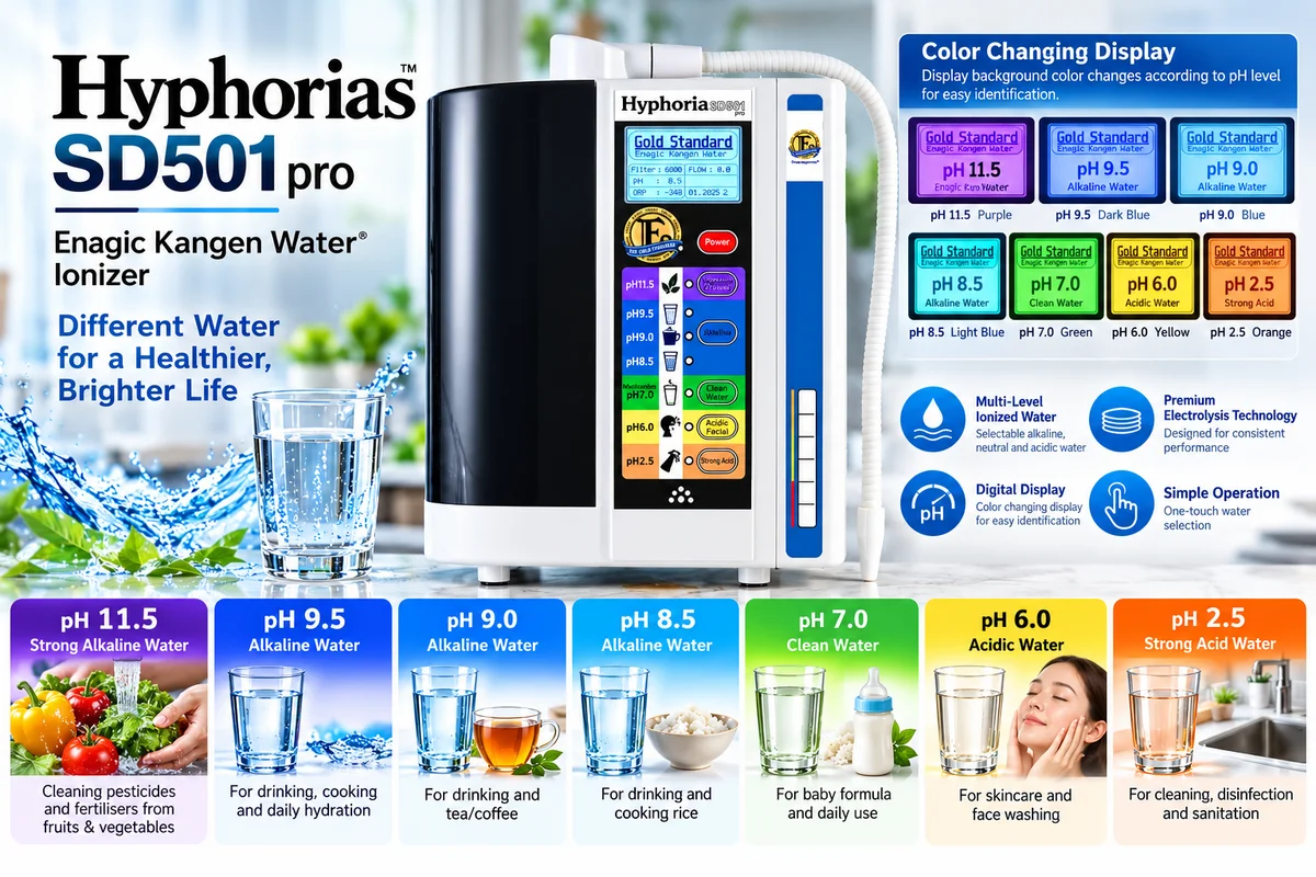 ENAGIC KANGEN SD 501 PRO 7 PLATE 7 TYPES OF WATER