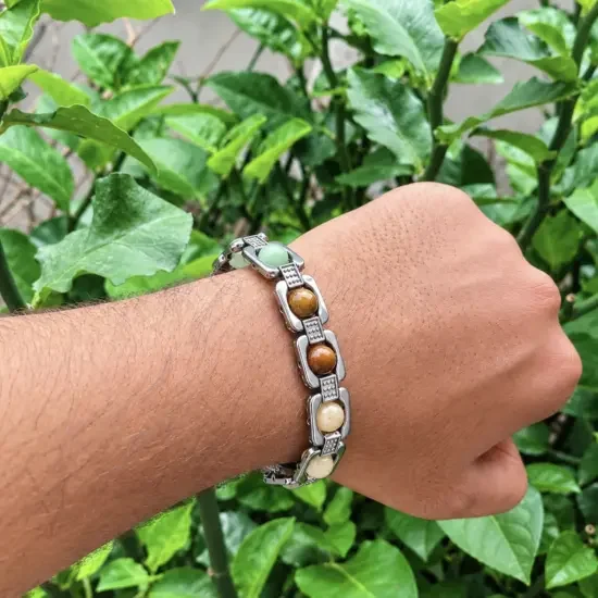 DhanYog Bracelet (Silver Chain) – Natural Multi-Stone Gemstone Bracelet