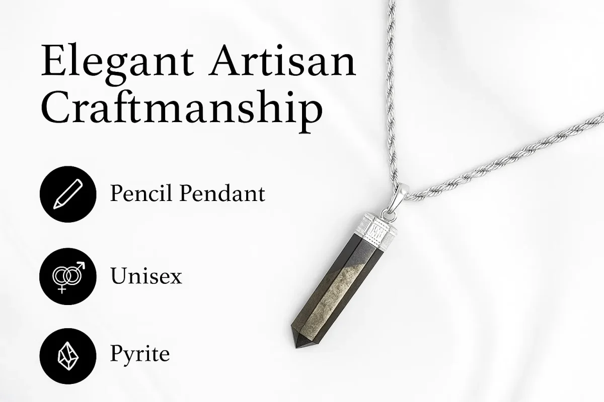 Natural Pyrite pointed pencil pendant benifits