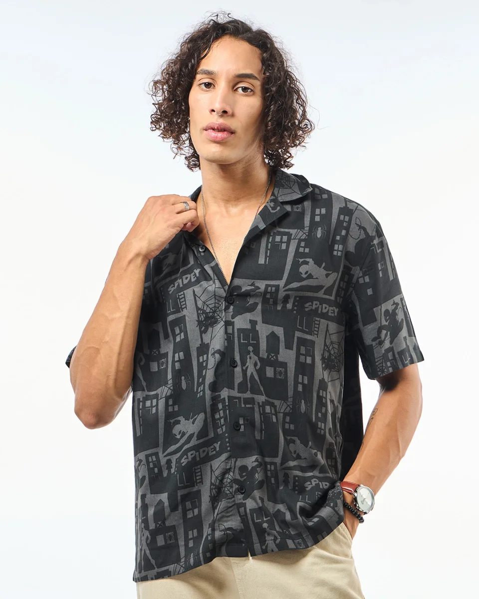 Buy Men's Black All Over Printed Shirt Online at Bewakoof