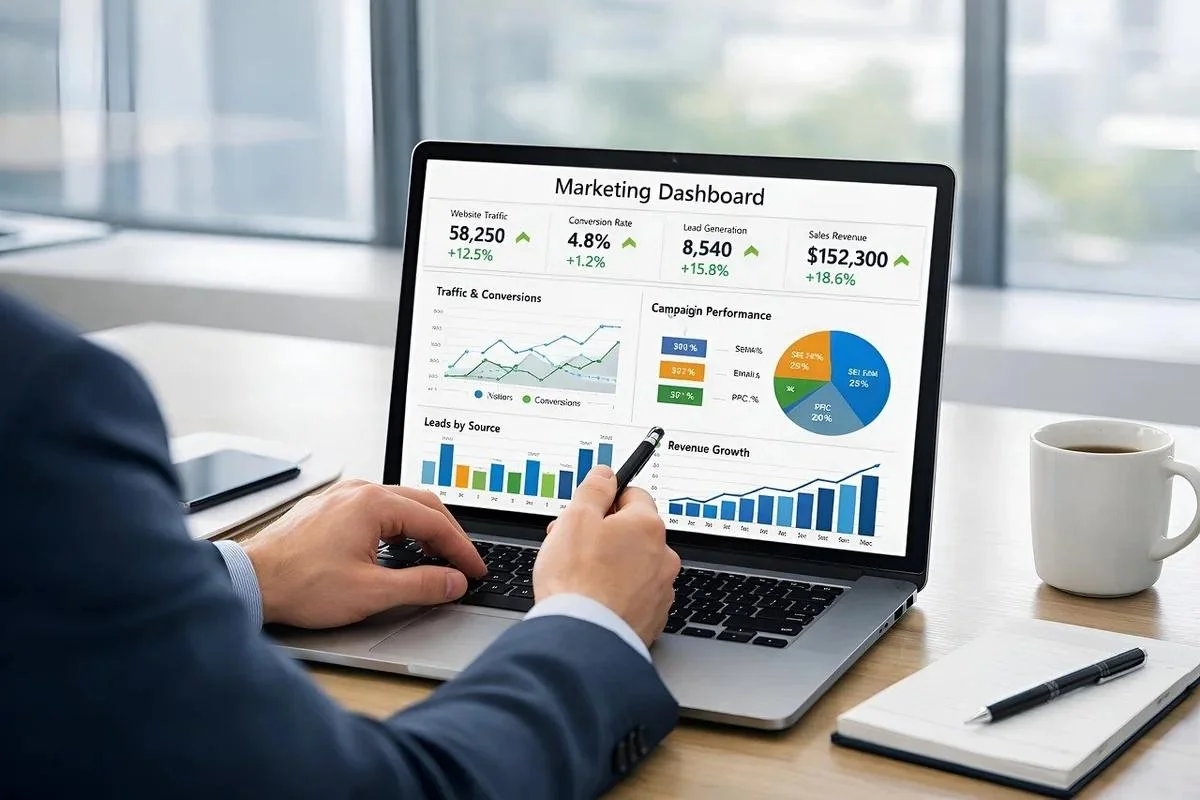 Digital marketing ecosystem covering advertising, analytics, SEO, social media, programmatic and campaign management