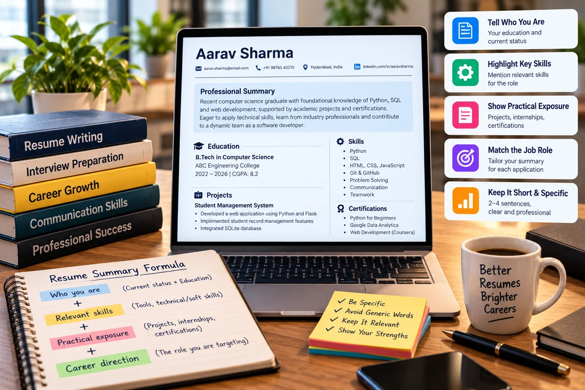Resume Summary for Freshers: How to Write One With Examples