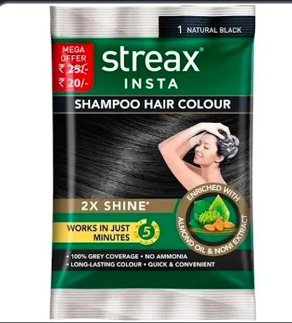 Streax shampoo hair colour black