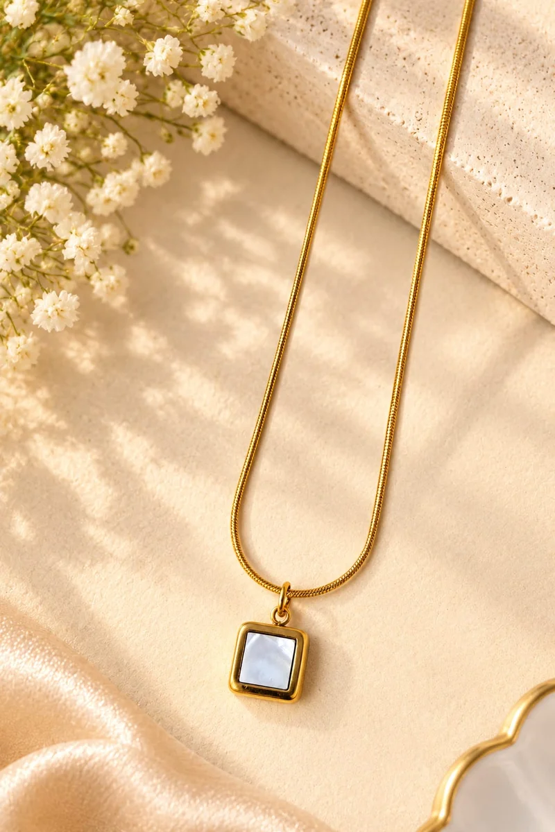 Anti Tarnish White Pendant Necklace