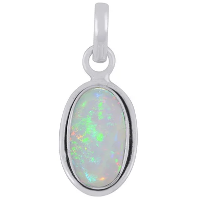 Plain Wire Around Ethiopian Opal Oval Shape 925 Sterling Solid Silver Pendants