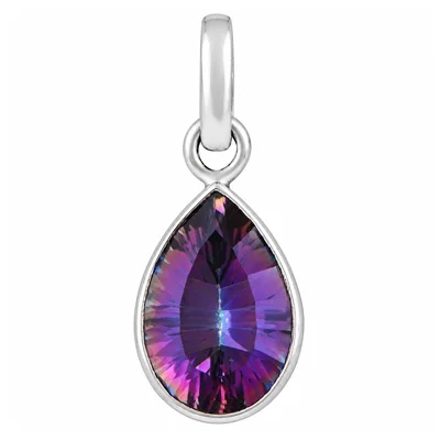 Mystic Topaz Pear Shape Solid Silver Pendant