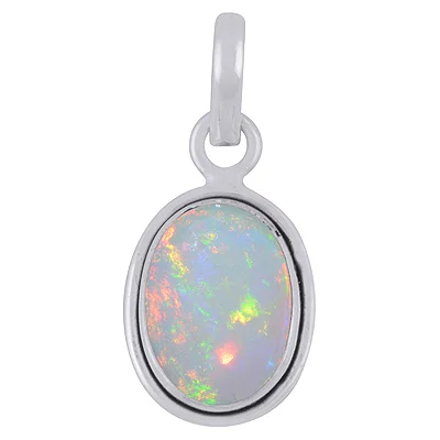 Plain Wire Around Ethiopian Opal Oval Shape 925 Sterling Solid Silver Pendants