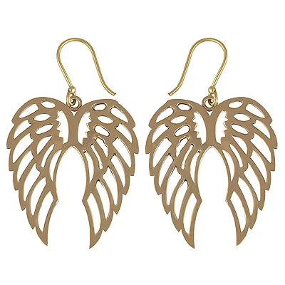 Angel Wings Design Plain Brass Fashion Earrings