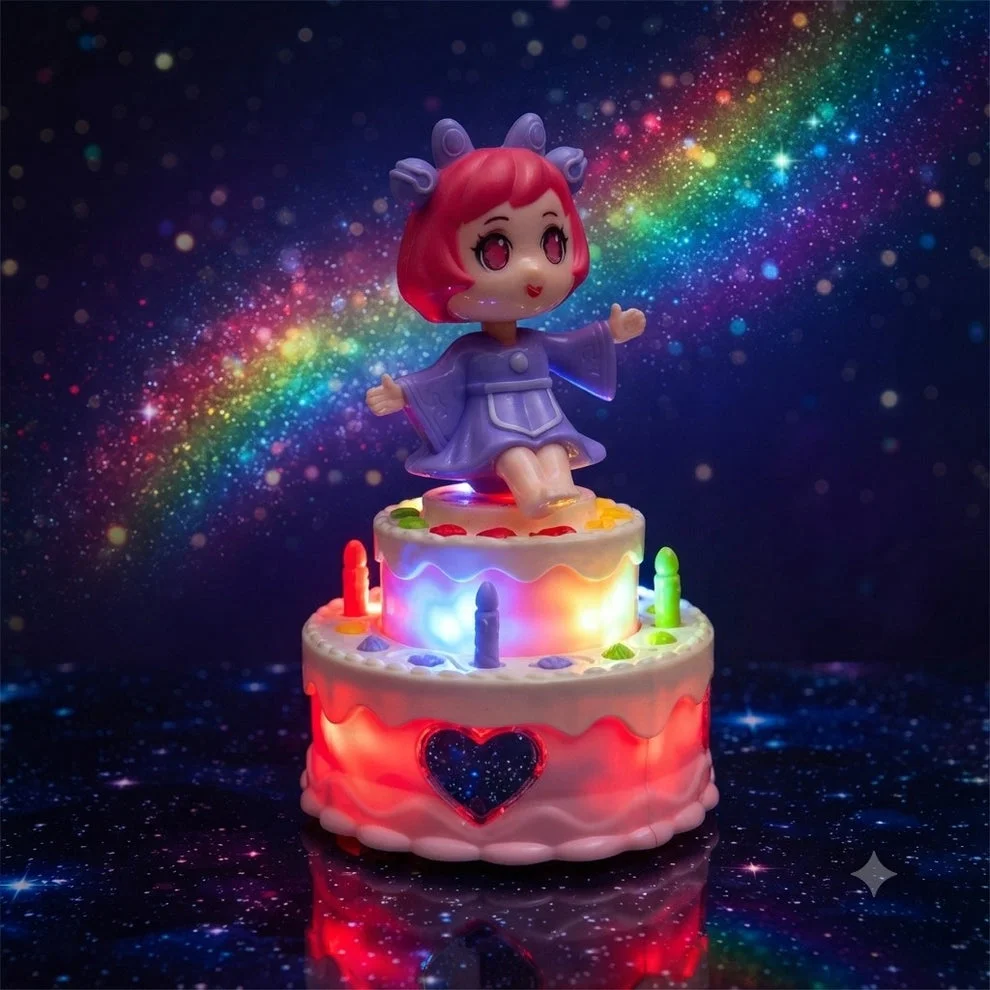 Rotate Cake Girl Electric Toy with Lights and Music