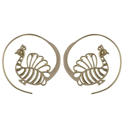 Peacock Design Brass Fashion Earrings
