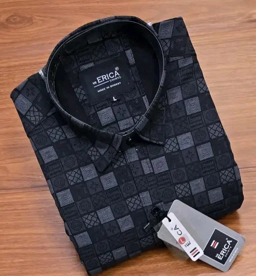 Erica's Cotton Blend Printed Shirt For Men