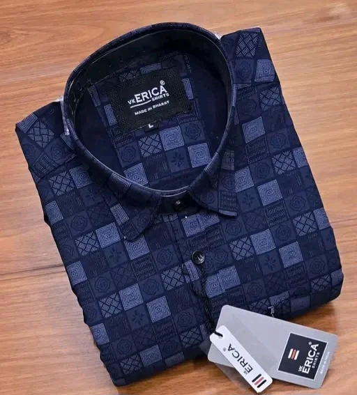 Erica's Cotton Blend Printed Shirt For Men