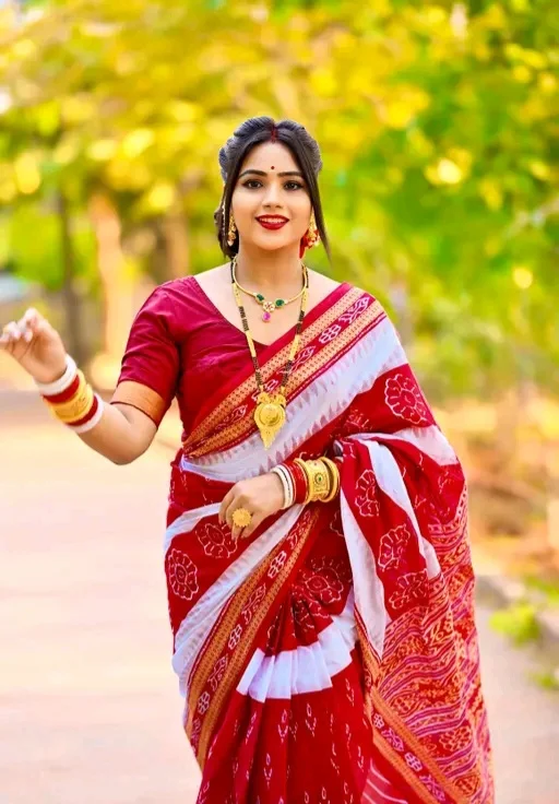 Ethnic Odisha Pure Cotton Saree Sambalpuri Pasapalli Print