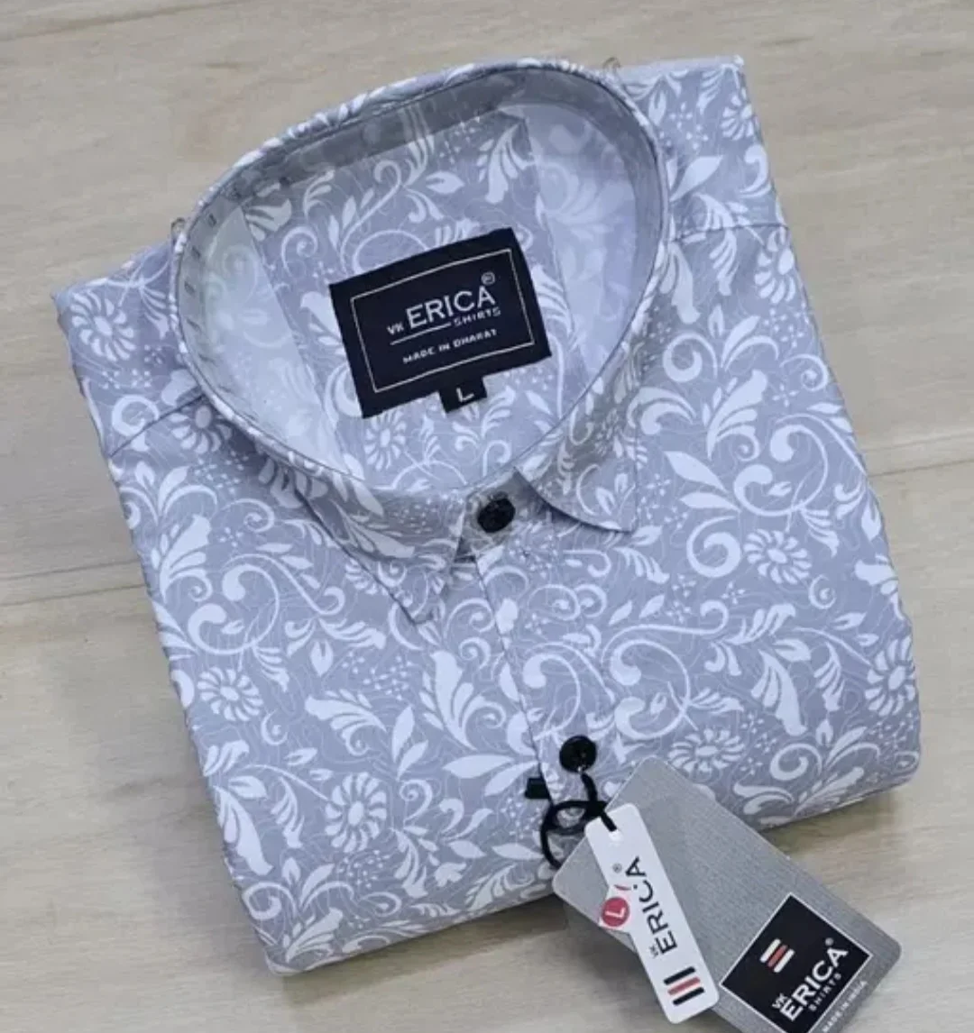 Erica's Cotton Blend Printed Shirt For Men
