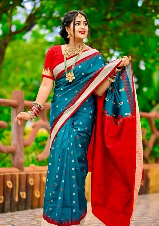 Sambalpuri Pure Handloom Meena Silk Saree