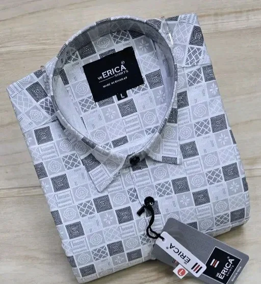 Erica's Cotton Blend Printed Shirt For Men