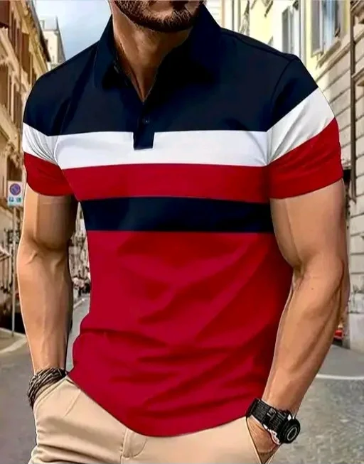 Men's Color Block T-shirts Shirt, Half Sleeves