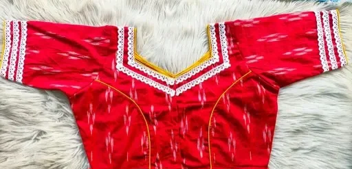 ikkat lesh boatneck blouse