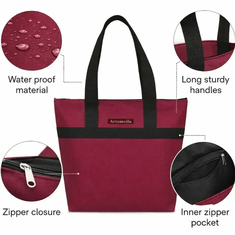 Maroon Tote Bag