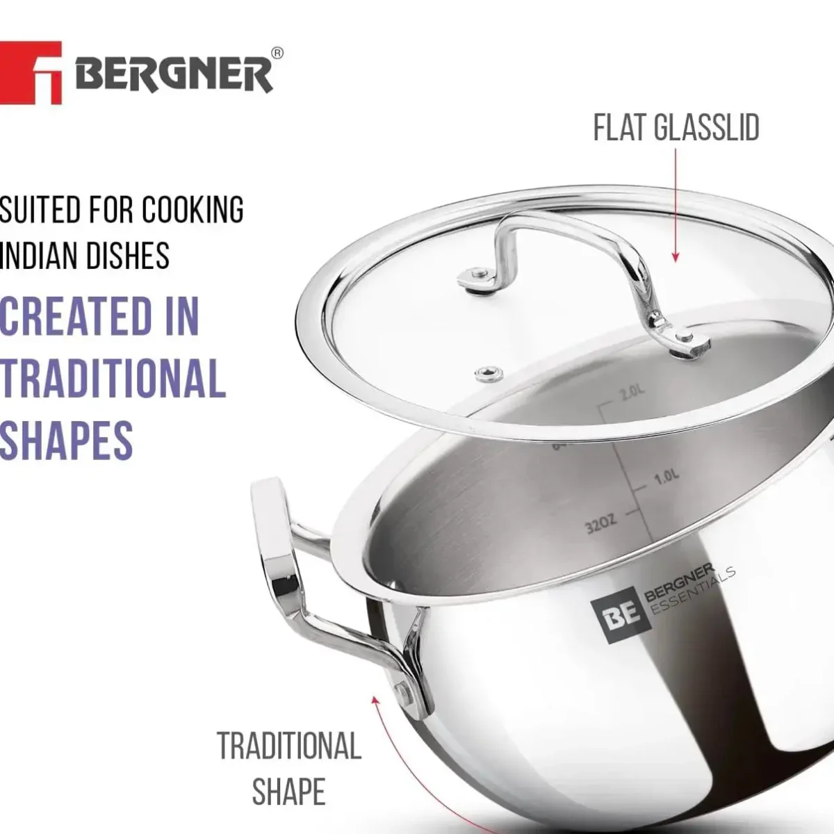 Bergner BE Essentials TriPro Tri-Ply 7 Pcs Cookware Set 2