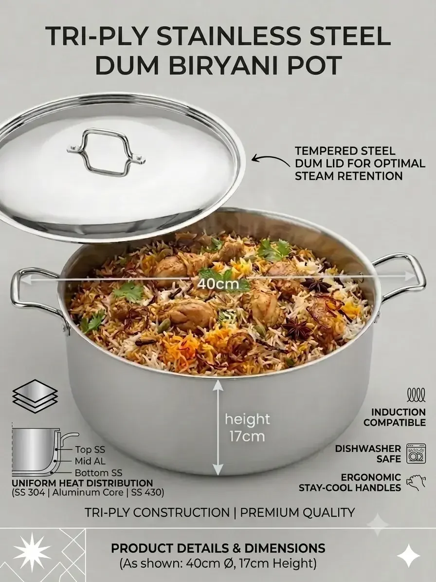 Triply biryani pot 22L