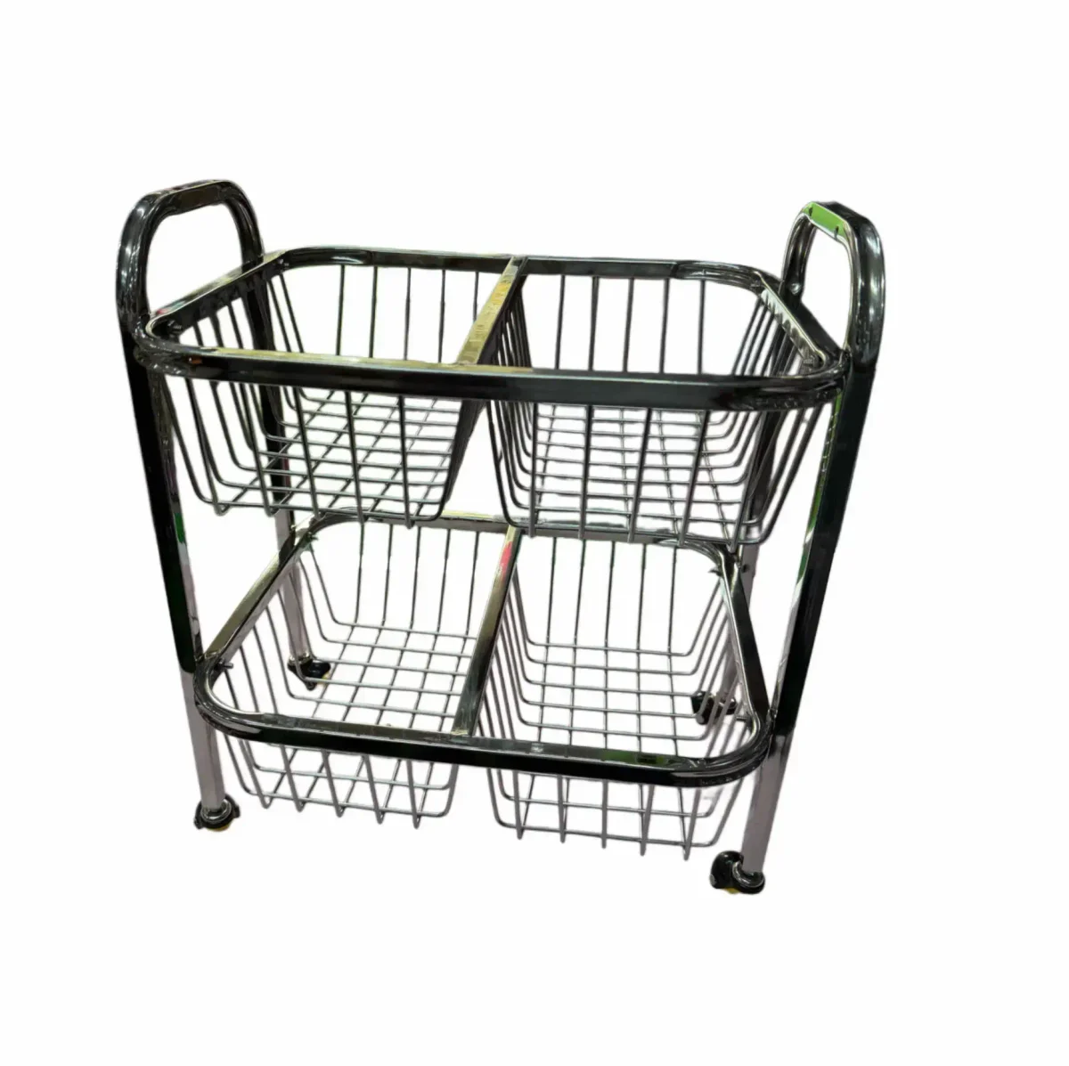 two steps 4bpartition fruit and vegetable storage trolley
