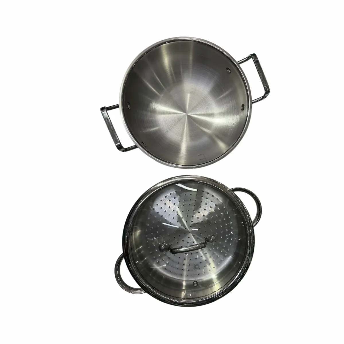 Tri-ply kadai with steamer 24cm 3.0L