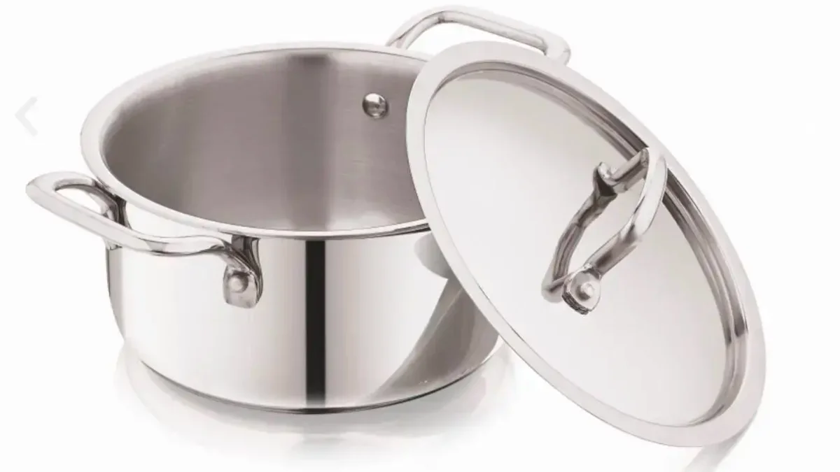 Tri-ply Biryani pot with steel lid 34cm 10.5Litre