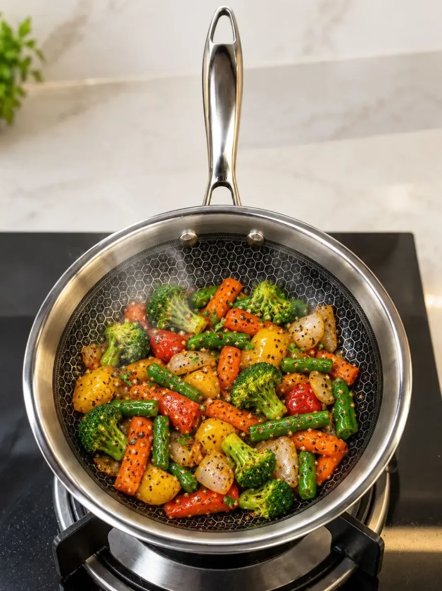 Tri-ply honeycomb frying pan 24cm 2