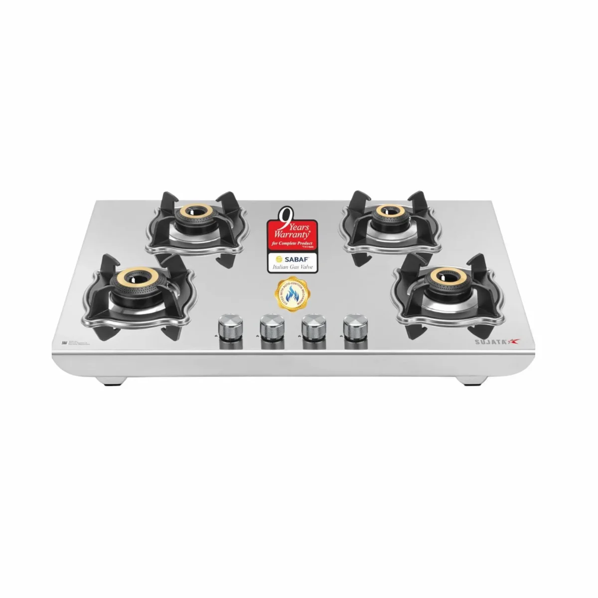 Sujata Robusto Gas Stove 4 Burners Steel Body Auto Ignition 2