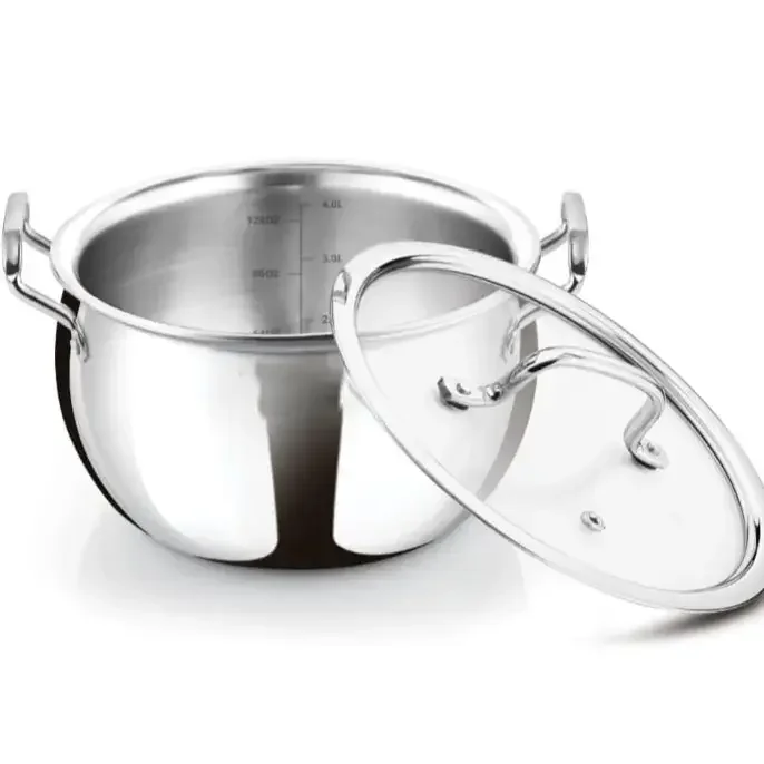 Triply rice handi with glass lid