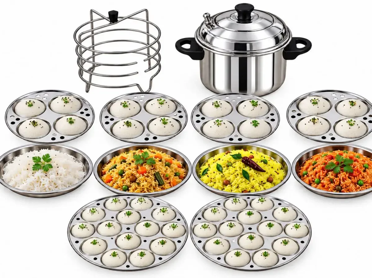 3in1 stainless steel idli cooker