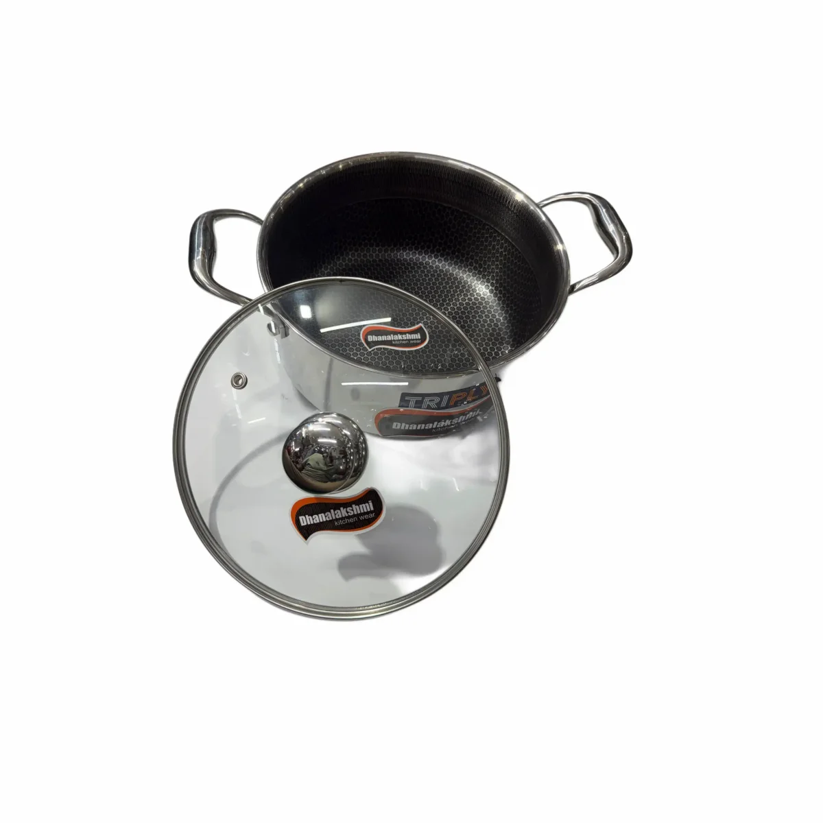 Tri-ply honeycomb Biryani pot 22cm 4litre 2