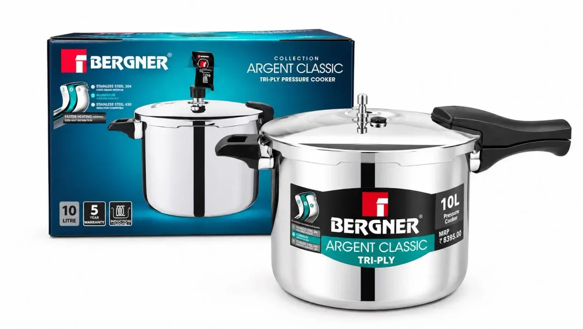 Bergner ARGENT CLASSIC TRI-PLY 10L PRESSURE COOKER