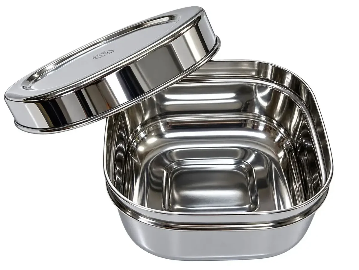 Square steel lunch box 300ml 2