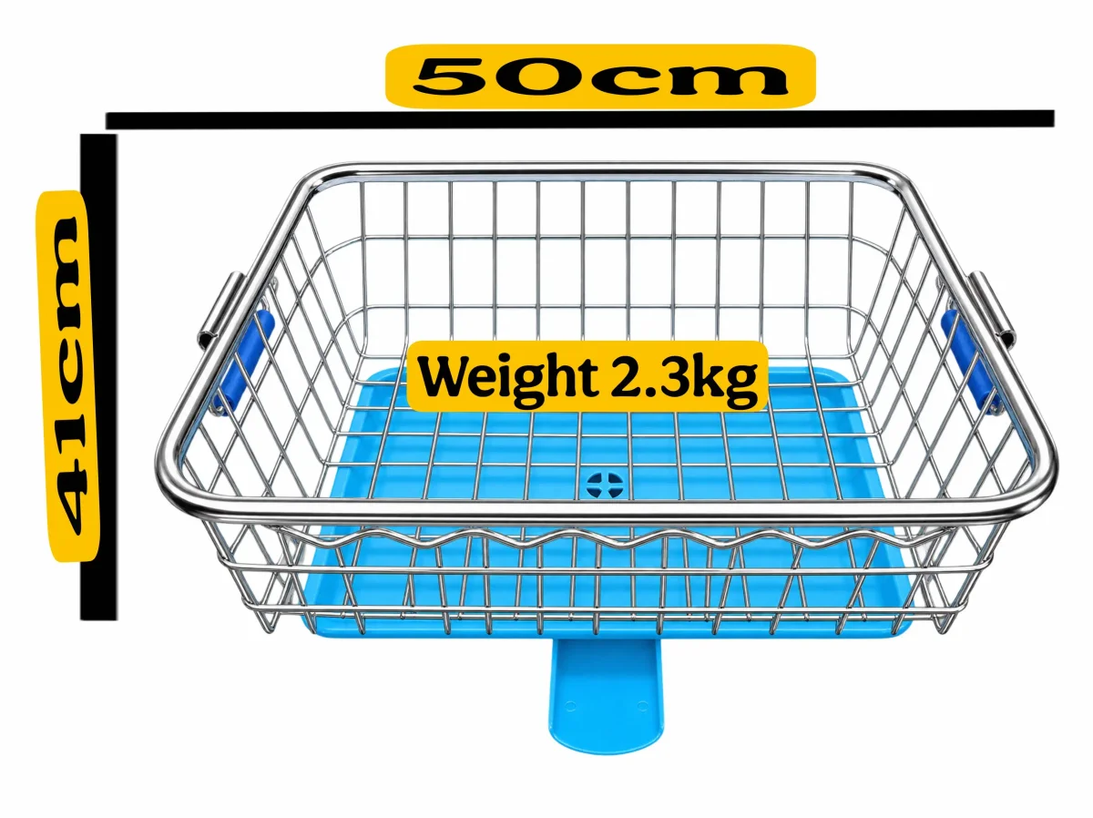 Square Utensil basket with sink connector