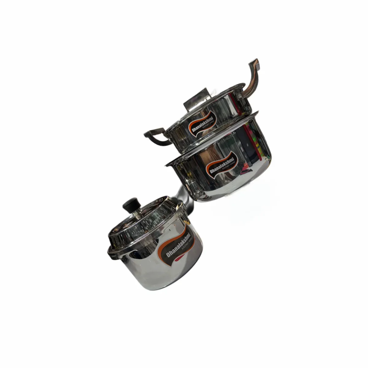 Tri-ply 3piece combo 3litre cooker 20cm biryani top 20cm cook pot +1 vaghariya pan free 2