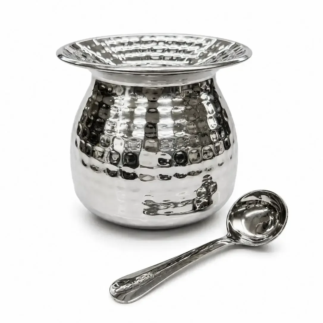 NATURA STEEL HAMMERED GHEE POT 450ml