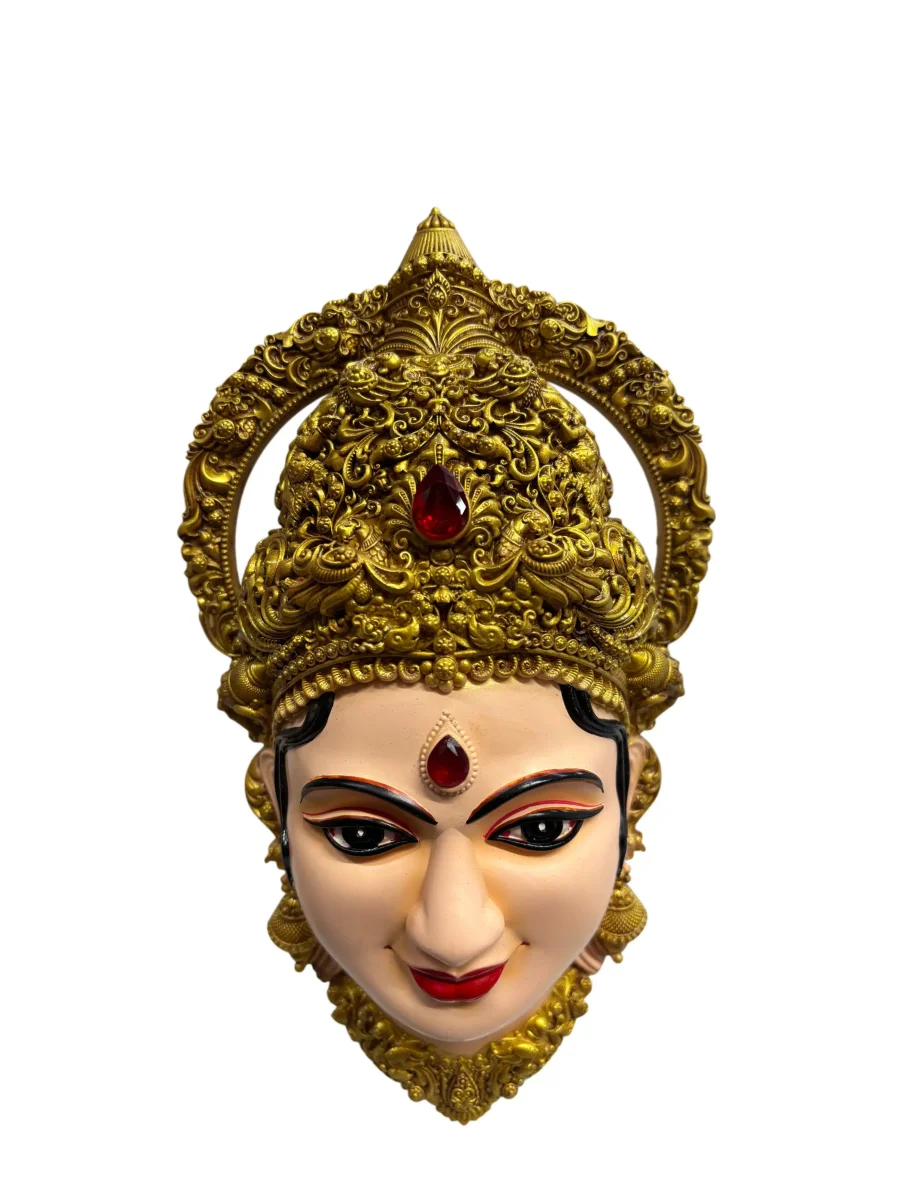 Fiber with brass painted varmalaxmi face 10 inches 2