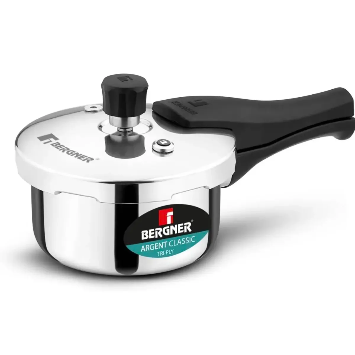 Bergner Argent Classic Triply Stainless Steel 5.5 Liters Outer Lid Pressure Cooker, Triply 3